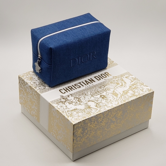 Dior CD Logo Denim Pouch Cosmetic Bag - Picture 1 of 13